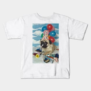 Birthday Pug Dog Kids T-Shirt